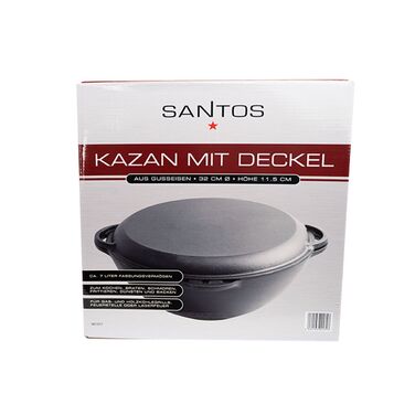 Казан чавунний 8 л з кришкою Santos