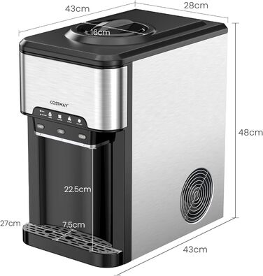 Кулер для води та льодогенератор 458 Вт COSTWAY