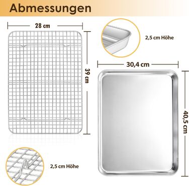 Деко для випікання з решіткою для охолодження, 40,5 x 30,4 см Herogo