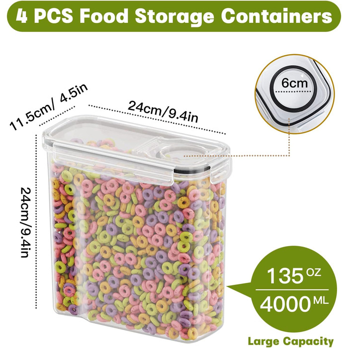 Набір ємностей для зберігання 4 л, 4 предмети Withosent