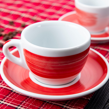 35111 Чашка espresso 75 мл Red stroke B 'Verona Millecolori Hand Painted Brush stroke B Red with Sta