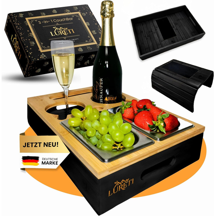 Органайзер для снеків 26,7 х 39,5 х 8 см чорний LURETI