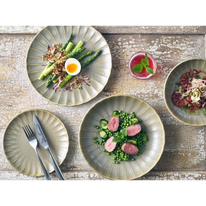 Тарелка Coupe с зубчатым краем 26 см, Terra Porcelain Matt Grey Scalloped