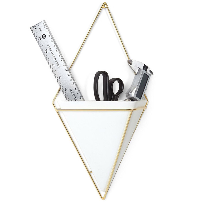 Декор для стін 22х38х12 см білий / латунь Trigg Umbra