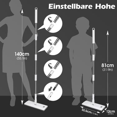 Набір швабри з відром 140 см білий MASTERTOP