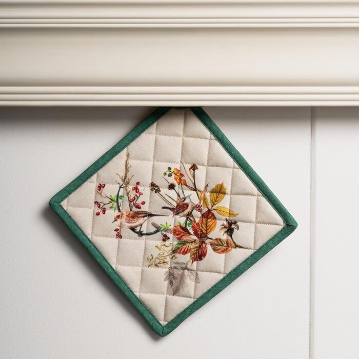 Рукавички для духовки Maison d&39 Hermine, Прихватки для каструль, 100 бавовна, термостійкі кухонні рукавички, рукавички для духовки (19 см x 33 см) та прихватки для каструль (20 см x 20 см) для приготування їжі, Morzine - Рукавички для духовки (19 x 33 с