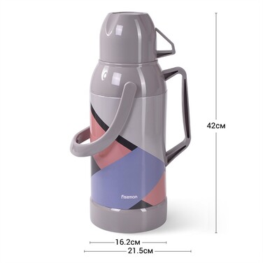 Термос Fissman 3200 мл сталевий корпус зі скляною колбою (9843)