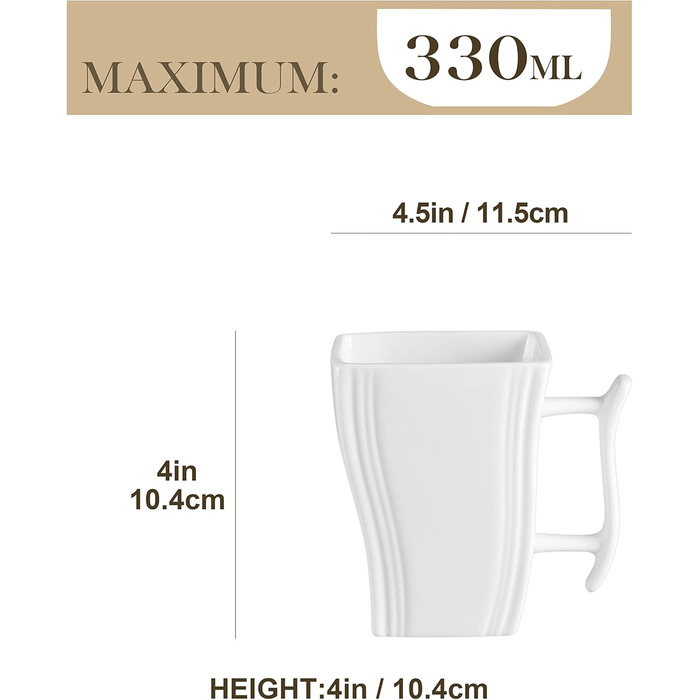 Серія FLORA, набір з 6 порцелянових креманки для каш, миски для рису 450 мл, закусочної миски, десертної миски для салату, супів, рамен, фруктів і т.д. 13,5x13,5x5,4 см (білий, 6 шт. кружок)