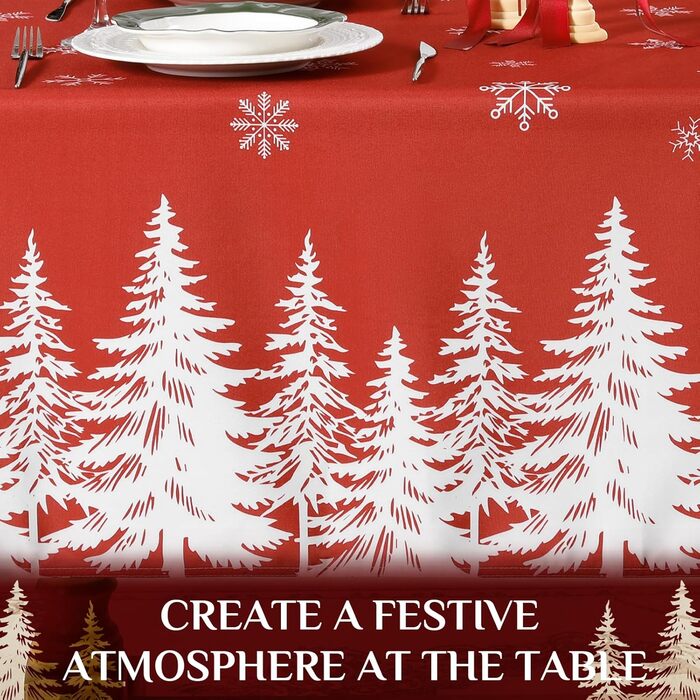 Велика різдвяна скатертина, червона, 300 x 150 см. Softalker
