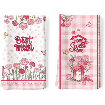 Кухонні рушники, бавовна, 4 шт., кухонні рушники, 100 бавовна. Осінній набір кухонних рушників. Багатофункціональні високоякісні кухонні рушники для сушіння рушників 50 x 70 см (День матері)