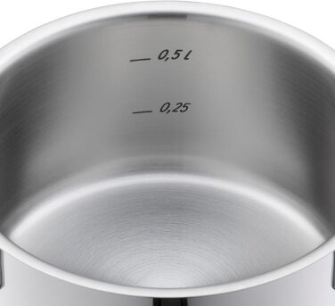 Набір посуду Silit Extra Cook каструлі 12/14 см зі скляною кришкою, внутрішньою мірною шкалою, широким обідком для зручного зливання, з нержавіючої сталі Crominox, для невеликих порцій, компактно складаються, запобігають розтіканню (каструля для смаження,