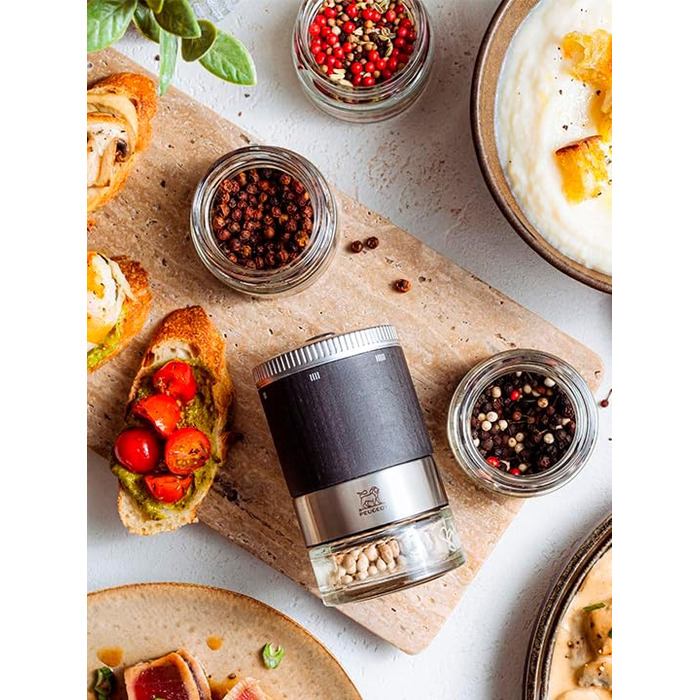 Подарочный набор, Мельница для перца, Мельница для перца, Графит, 11 см вкл. три банки для перца премиум-класса, 41748, древесина бука (Maestro Crus / Rservoir)
