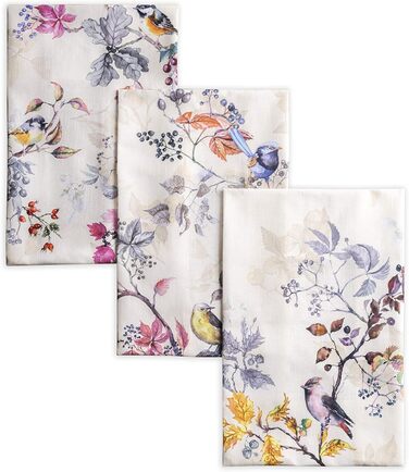 Набір із 3 багатоцільових кухонних рушників Барних рушників День подяки/Різдво (50 см x 70 см) (02 - Рівнодення - Бежевий, 50 x 70 см (Набір із 3 шт.)), 39 Hermine Noel