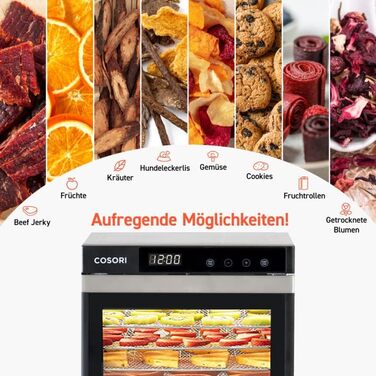 Дегідратор на 6 полиць, 650 Вт COSORI