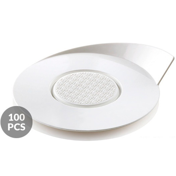 SET 100 WHITE TRAYS - ROUND ø86 MM Подложка