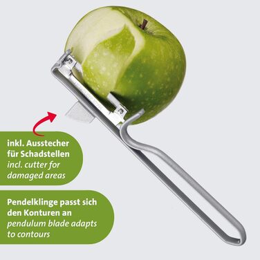 Слайсер для яблук і груш Westmark/серцевина для фруктів, ø 9 см, алюміній/нержавіюча сталь, срібло, 51102260 (Divisorex Special Peeler)