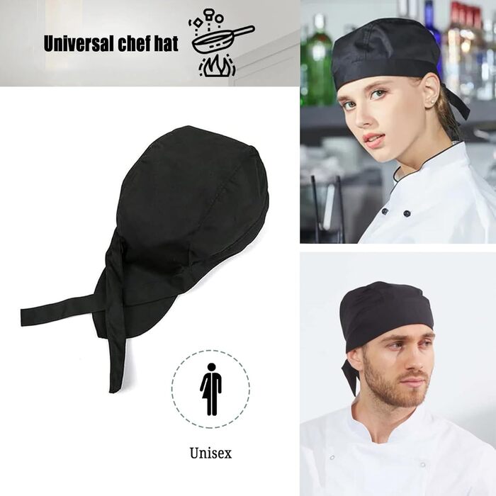 Набір із 4 кухарських шапок чорний Dzsomt
