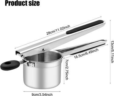 Прес для картоплі з 3 змінними ріжучими пластинами, сріблястий BSDLZCH