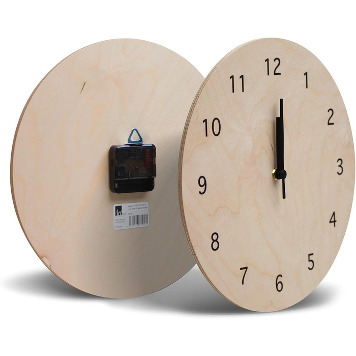 Настінний декор ARTLAND настінний годинник з дерева без цокання безшумний круглий Ø 30 см кухонний годинник кава капучино круасан T5XO Капучино та круасан (Капучино та круасан, кварцовий годинник)