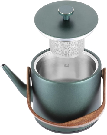 CATLER Електрочайник 0.6л, Strix, заварник, нерж. сталь, підтримка температури, сенс. керув., темно-зелений