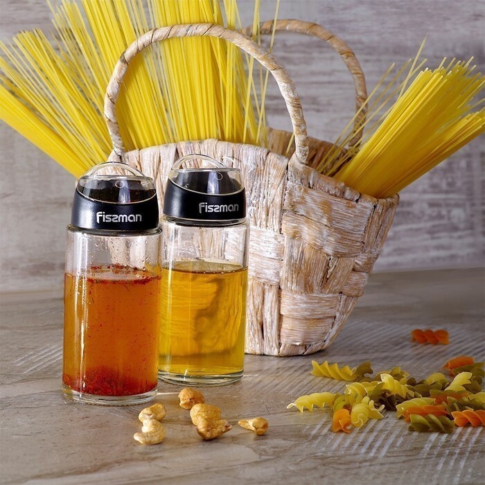 Набір пляшок для олії та оцту 2 х 170 мл скло Fissman