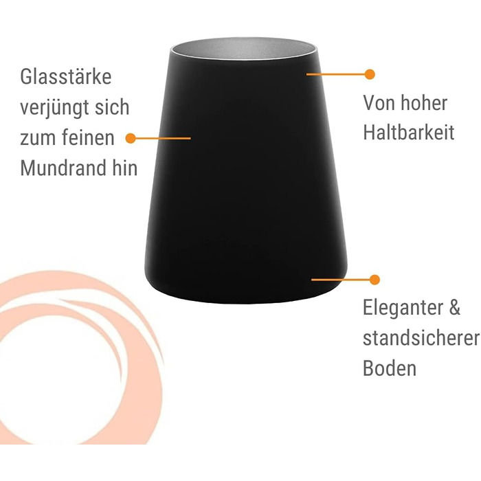 Набір склянок 380 мл, 6 предметів, чорний/сріблястий Power Stölzle Lausitz