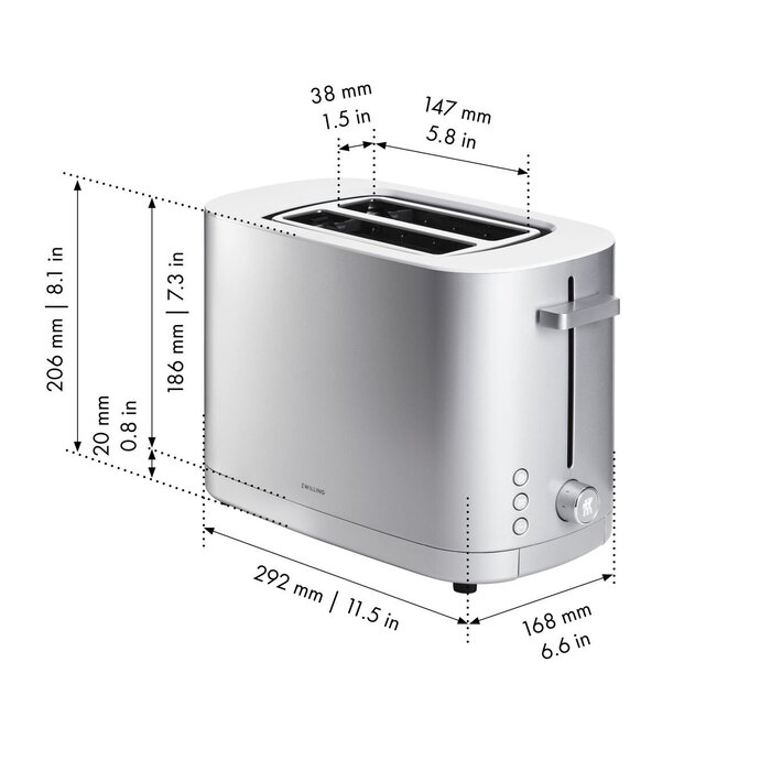 Тостер з підставкою для булочок Срібний Enfinigy Zwilling