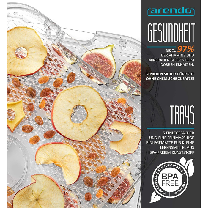 Дегидратор на 5 полок, 260 Вт Arendo