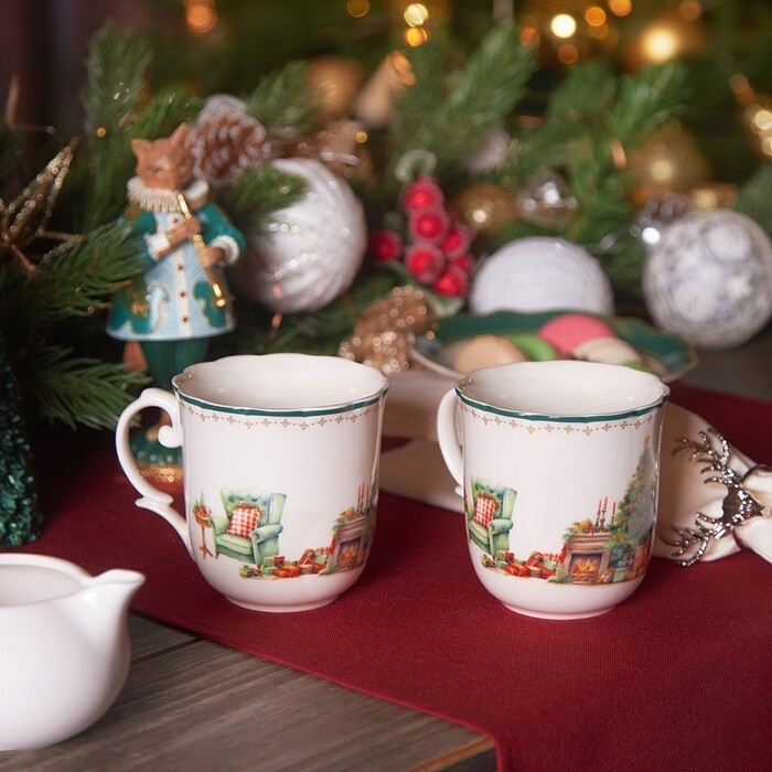 Набір з 2-х кухлів Fissman 350 мл CHRISTMAS EVE порцеляна (13761)