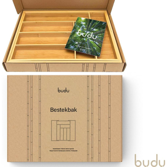 Лоток для столових приборів budu 47 (глибина 47 см) від - Організатор для кухонних шухляд - Висувний - Організатор для кухонних шухляд (43 см, бамбук)