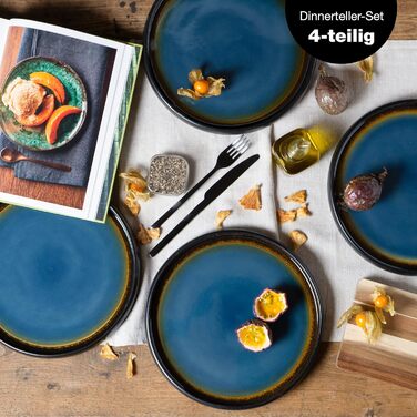 Суповая тарелка из керамогранита 19 см Керамическая миска для супа, лапши, салата или мюсли (4 большие тарелки), 4 шт.