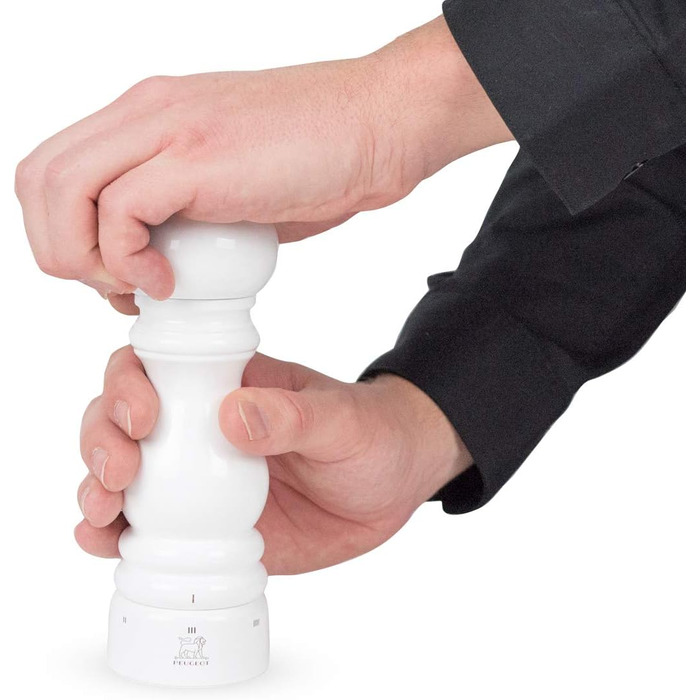 Ручне регулювання помелу u'Select, висота 12 см, дерево, коричневий, 23447 (соляний млин, білий лакований)