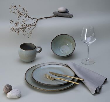 Набір посуду на 2 персони, 8 предметів, сіро-зелений Stone Creatable