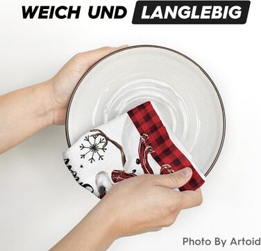 Набор из 4 рождественских кухонных полотенец 42 x 65 см, красный/белый Artoid Mode