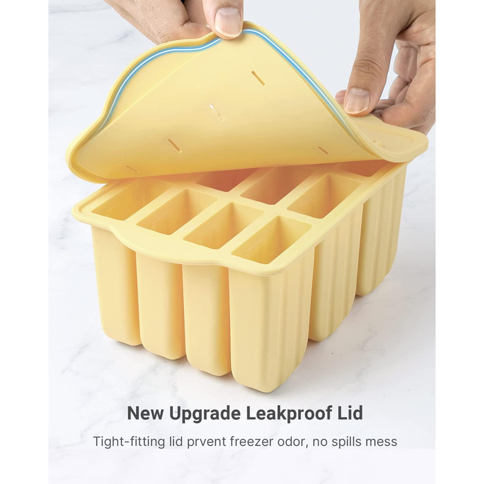 Силіконові форми для морозива, MEETRUE 12 форм для морозива. Силіконові форми для морозива. Багаторазові форми для морозива. Легкорозбірні форми для приготування морозива без бісфенолу А для дітей і дорослих. Форми для морозива.