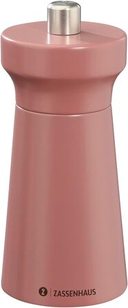 Пісок Zassenhaus WESTERLAND лакована деревина бука Головка млина з деревини бука з плавним регулюванням високопродуктивної керамічної шліфувальної машини Млин для спецій для солі 12 см, Ø 5,4 см (млин для перцю, корал)