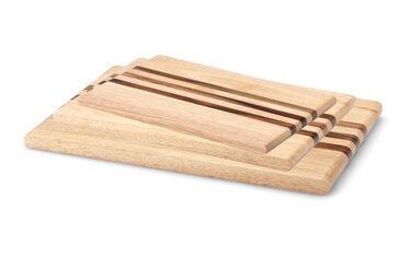 Набір обробних дощок 3 предмети, каучукове дерево 26 x 16,5 см, 30 x 19 см, 36 x 23 см Continenta