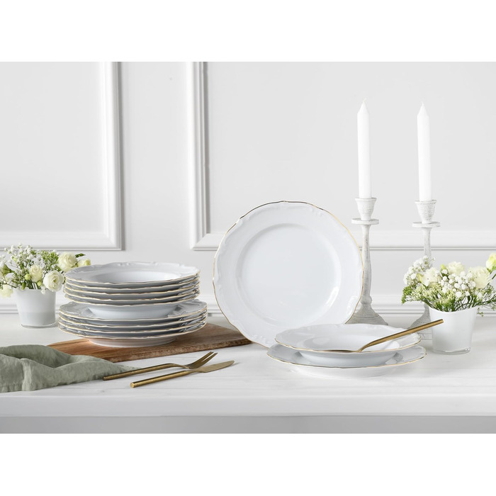 Набір посуду 12 предметів, з порцеляни Maria Theresia Gold Creatable