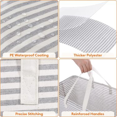 Кошик для білизни Lifewit 75 л, складний великий кошик для білизни з подовженими ручками для одягу, сірий, 2 упаковки сірий 75 л