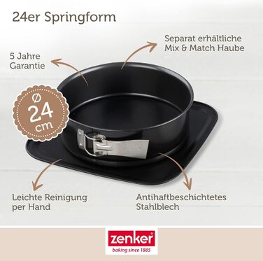 Форма для випікання з відповідною кришкою для прямого транспортування форма для випікання та транспортування (пружинна форма 24 см), 24 шт., 8