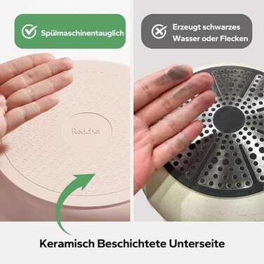 Набор посуды с крышкой и съемной ручкой, 5 предметов, розовый Redchef