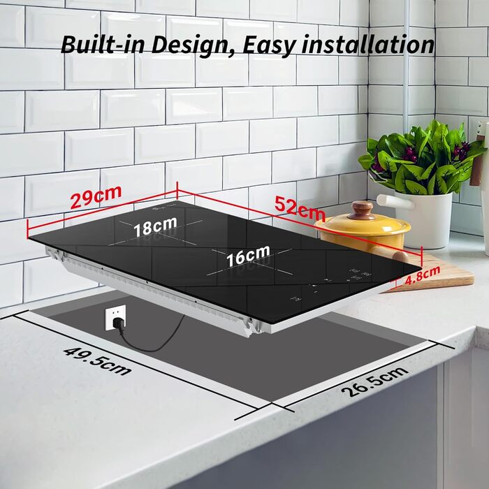 Вбудована індукційна варильна поверхня на 2 конфорки 3500 Вт singlehomie