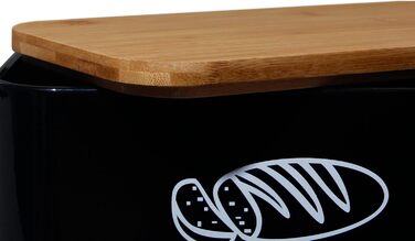 Хлібниця з кришкою 30 х 18 х 14 см чорний Theo&Cleo