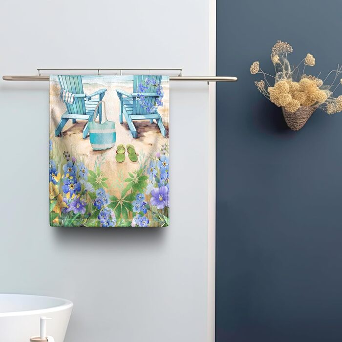 Різдвяні кухонні рушники Kwlegh, рушник для рук, рушник для пальців у формі різдвяної ялинки з цукерками та сніжинками, набір з 2 шт. , милий чоловічий банный рушник, високопоглинаючі рушники, 36 шт. (літній пляж)