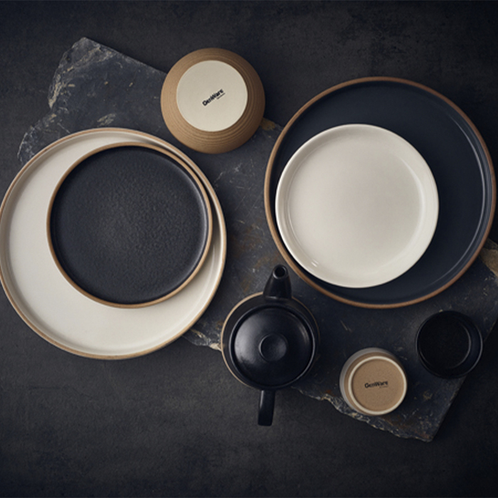 Тарілка 18*h 2.3 см см, Kava White Stoneware Ribbed, GenWare