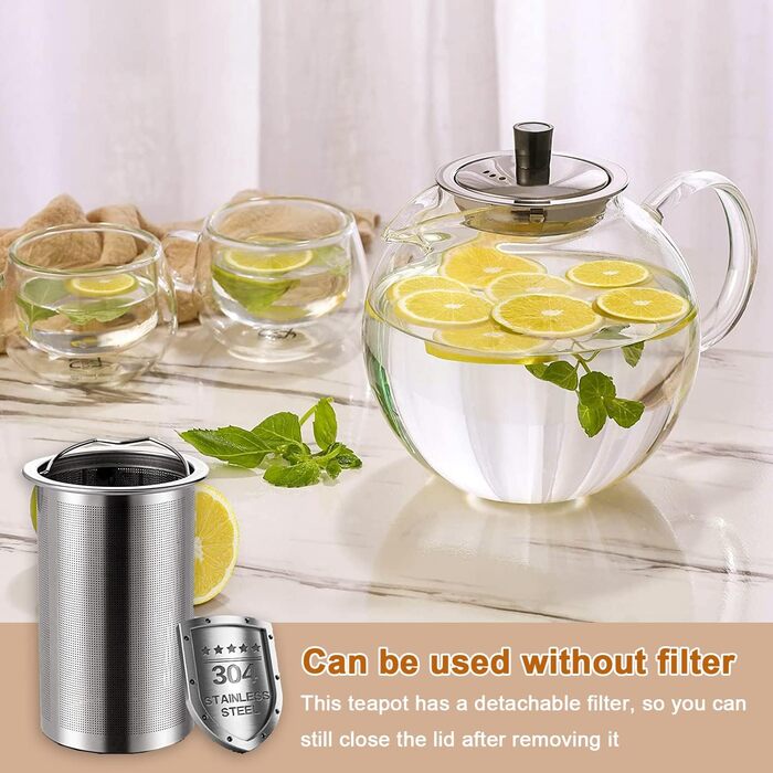 Чайник заварювальний 1500 мл з ситечком з нержавіючої сталі Ehugos