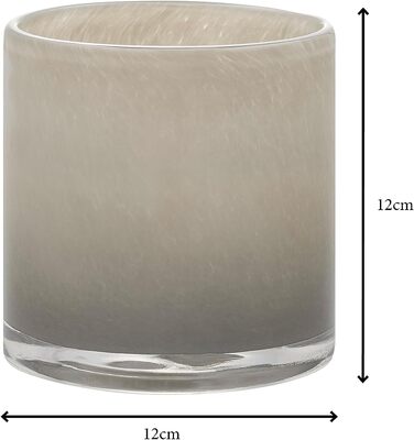 Свічник скляний, розмір M, 12 x 12 см сірий SAGA Blomus