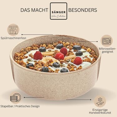 Комбінований сервіз на 6 персон, набір тарілок кавовий кухоль макаронна миска 30 шт. , набір посуду з кераміки посудомийна машина - мікрохвильова піч - стійкий до подряпин, набір посуду з кераміки КОЛЕКЦІЯ ЦІННОСТЕЙ (Каїр Мокко, миски для круп 6 шт.).