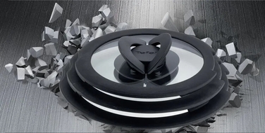 Набір скляних кришок Tefal Ingenio, 16см, 18см, 20см, скло, пластик, чорний