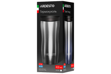 Термокружка ARDESTO Metallic 450 мл, Нержавеющая сталь, Черный